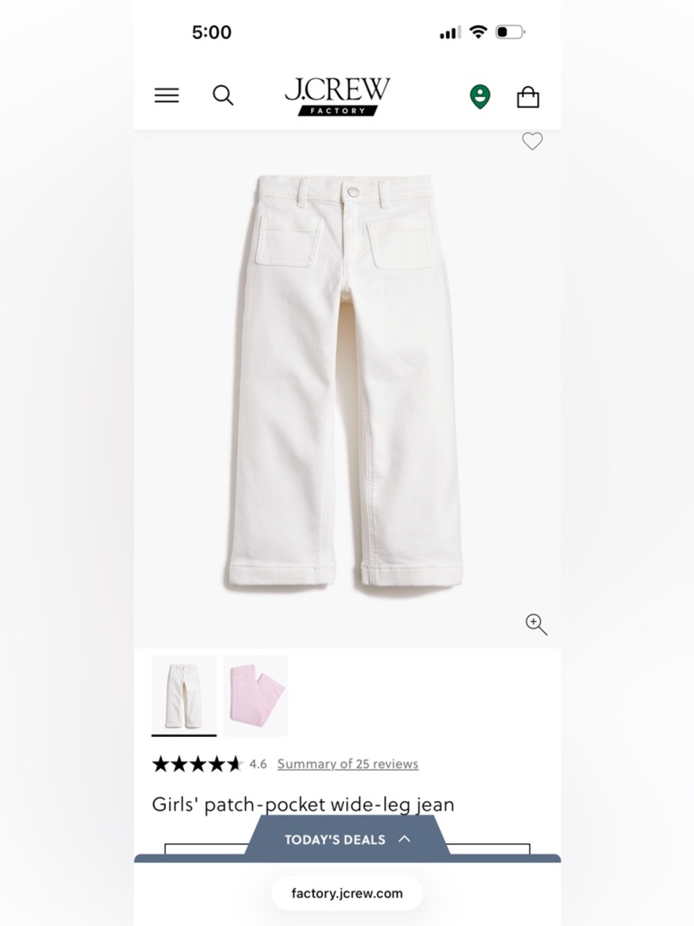 Crewcuts White Girls' Jeans with Elastic Waist